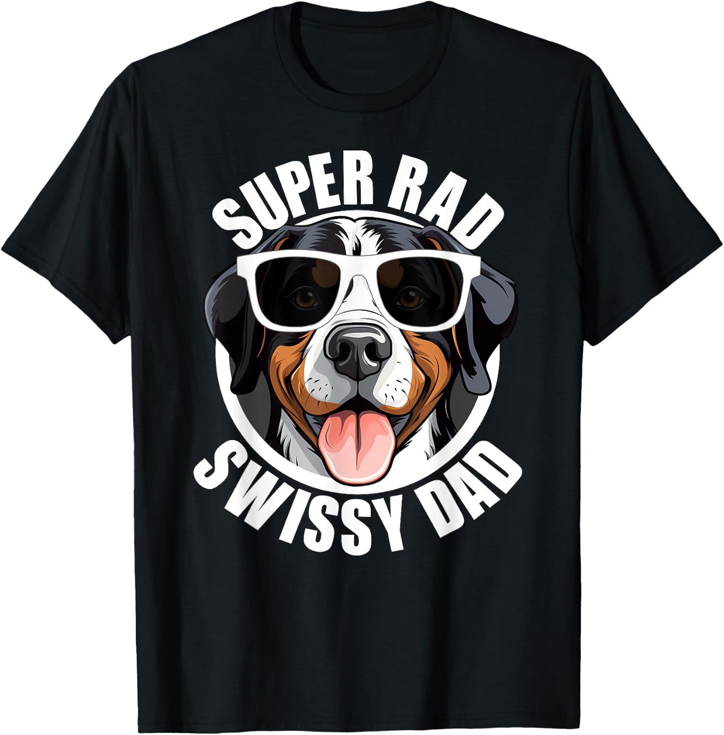 Greater Swiss Mountain Dog Swissy Dad Cute Puppy Father Men T-Shirt - T-Shirt | Black