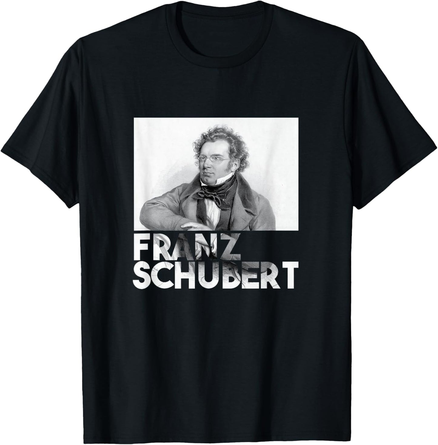 Franz Schubert Composer Portrait T-Shirt - T-Shirt | Black