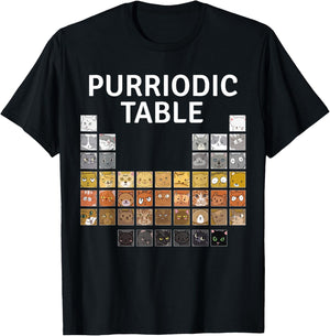 Chemistry Cat - Purriodic Table - Chemistry Pun Chemist T-Shirt - T-Shirt | Black