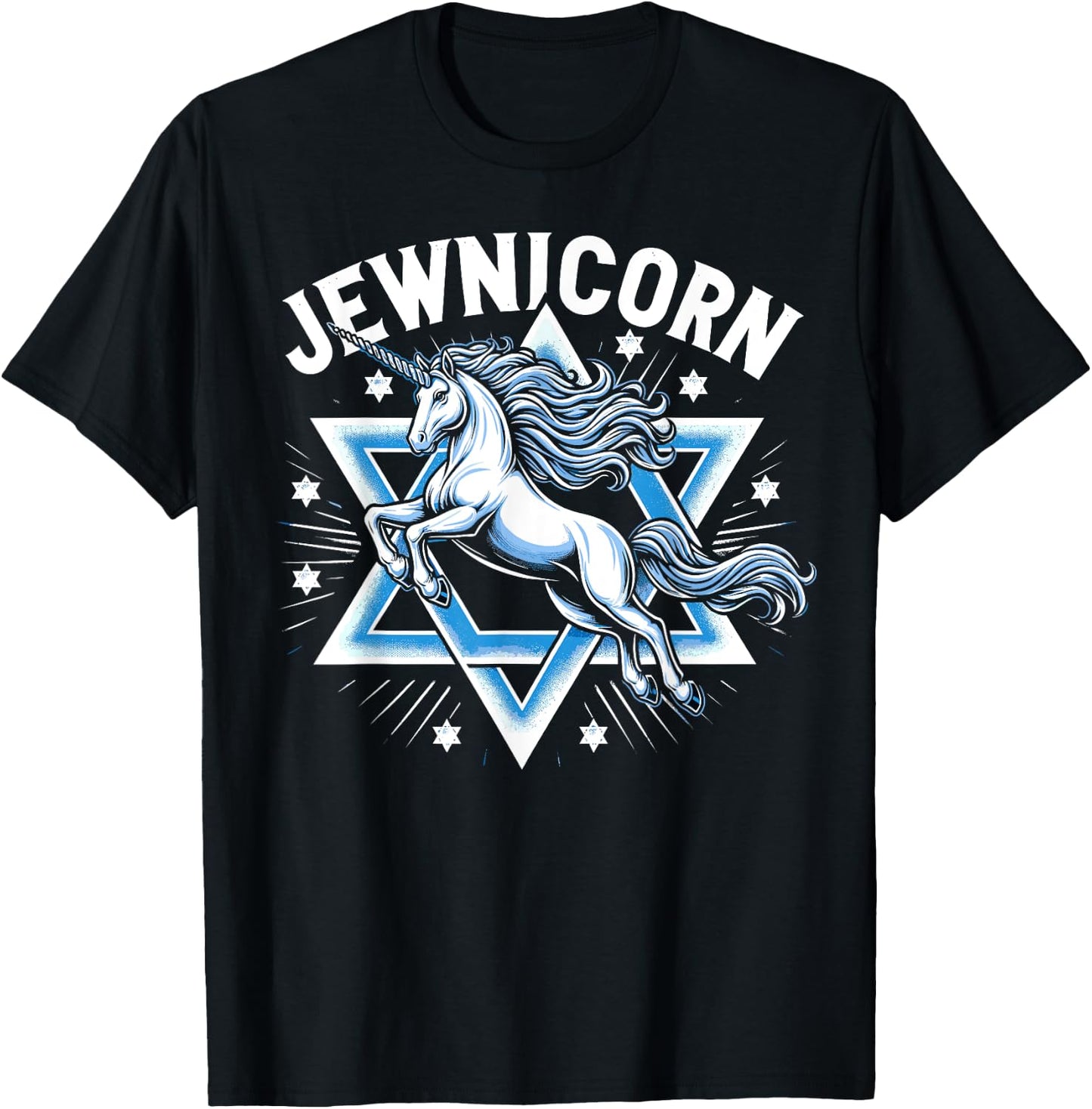 Jewnicorn Funny Jewish Hanukkah Jewnicorn T-Shirt - T-Shirt | Black