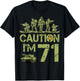 71st Birthday Military I'm 71 Year Old Soldier Camo Birthday T-Shirt - T-Shirt | Black