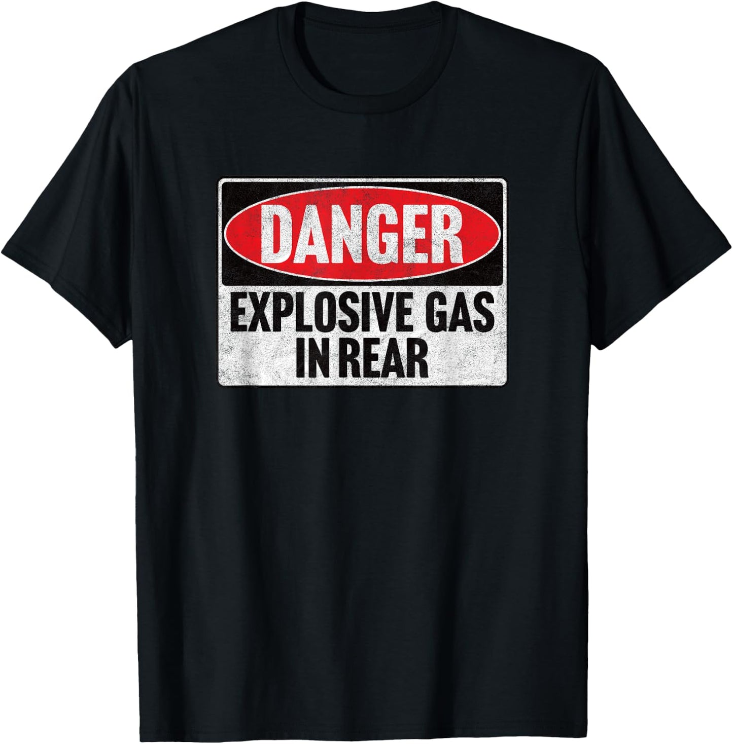 DANGER EXPLOSIVE GAS IN REAR vintage retro 80's fart farting T-Shirt - T-Shirt | Black