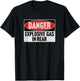 DANGER EXPLOSIVE GAS IN REAR vintage retro 80's fart farting T-Shirt - T-Shirt | Black