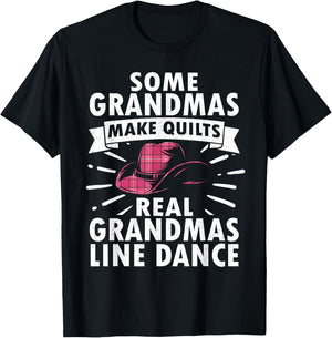 Line Dancing Art Mom Grandma Line Dance Teacher T-Shirt - T-Shirt | Black
