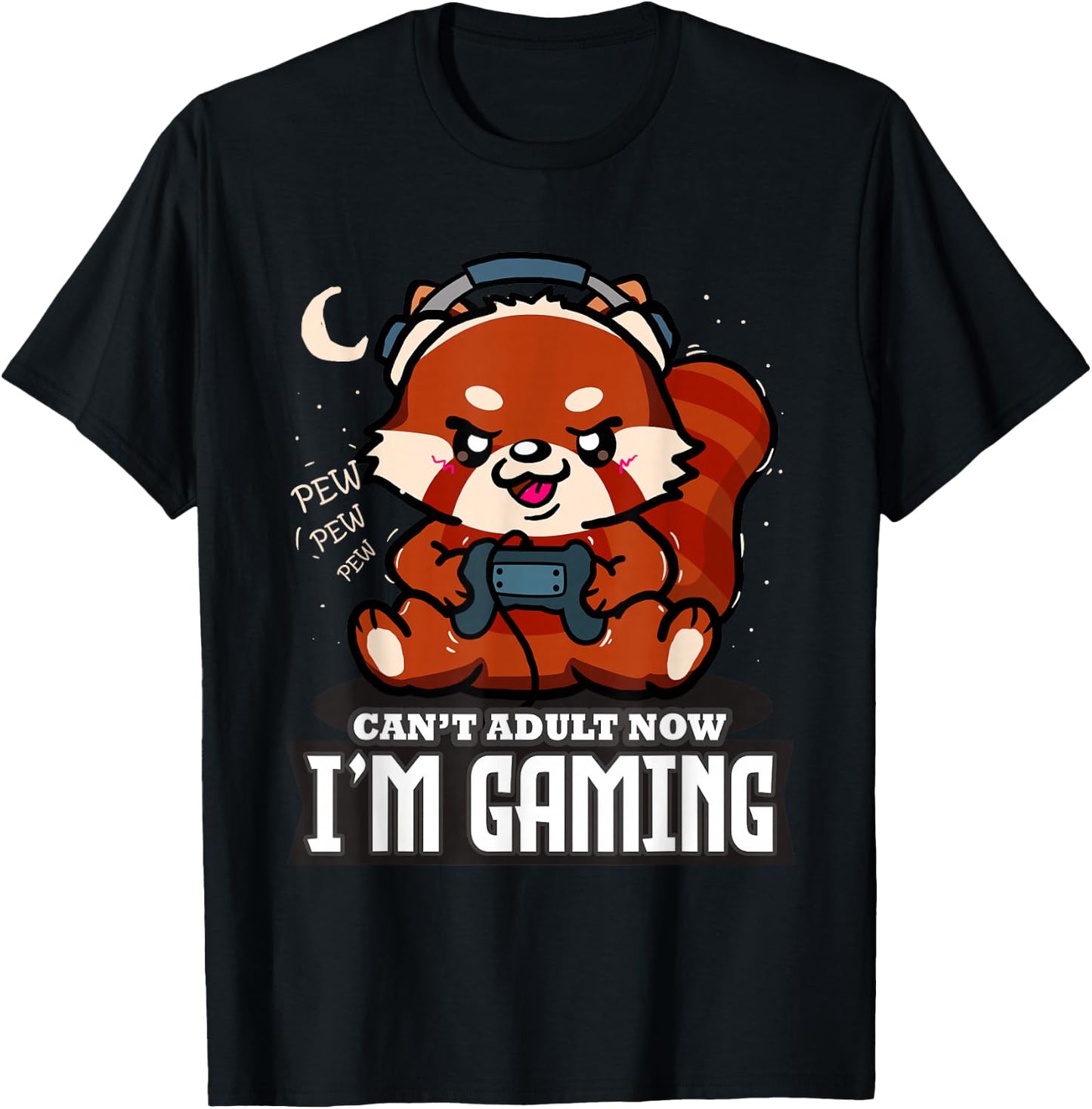 Ich kann jetzt nicht erwachsen werden, ich spielen Red Panda Gamer T-Shirt - T-Shirt | Black