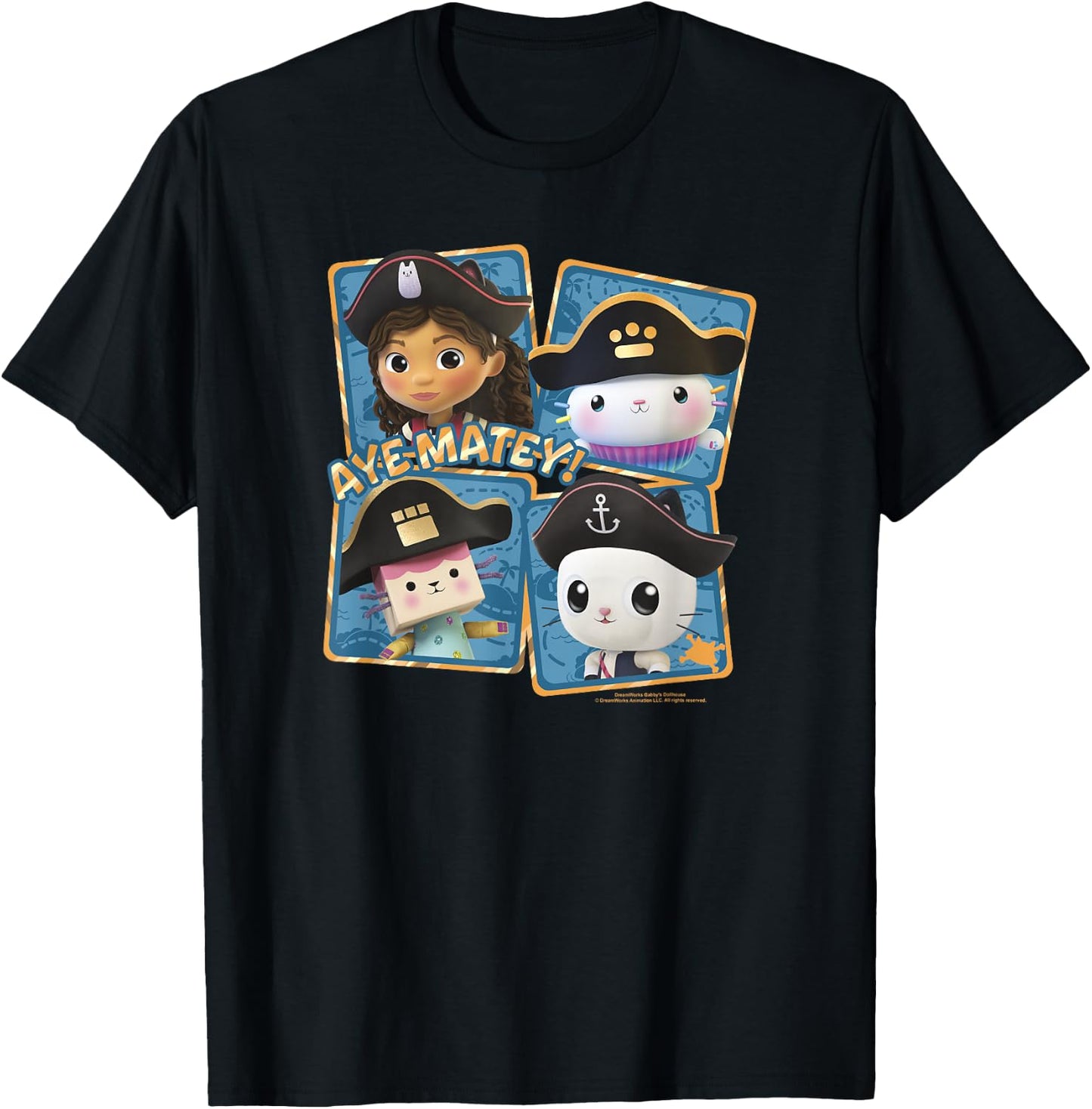 Gabby's Dollhouse Group Shot Pirates Ate Matey! T-Shirt - T-Shirt | Black