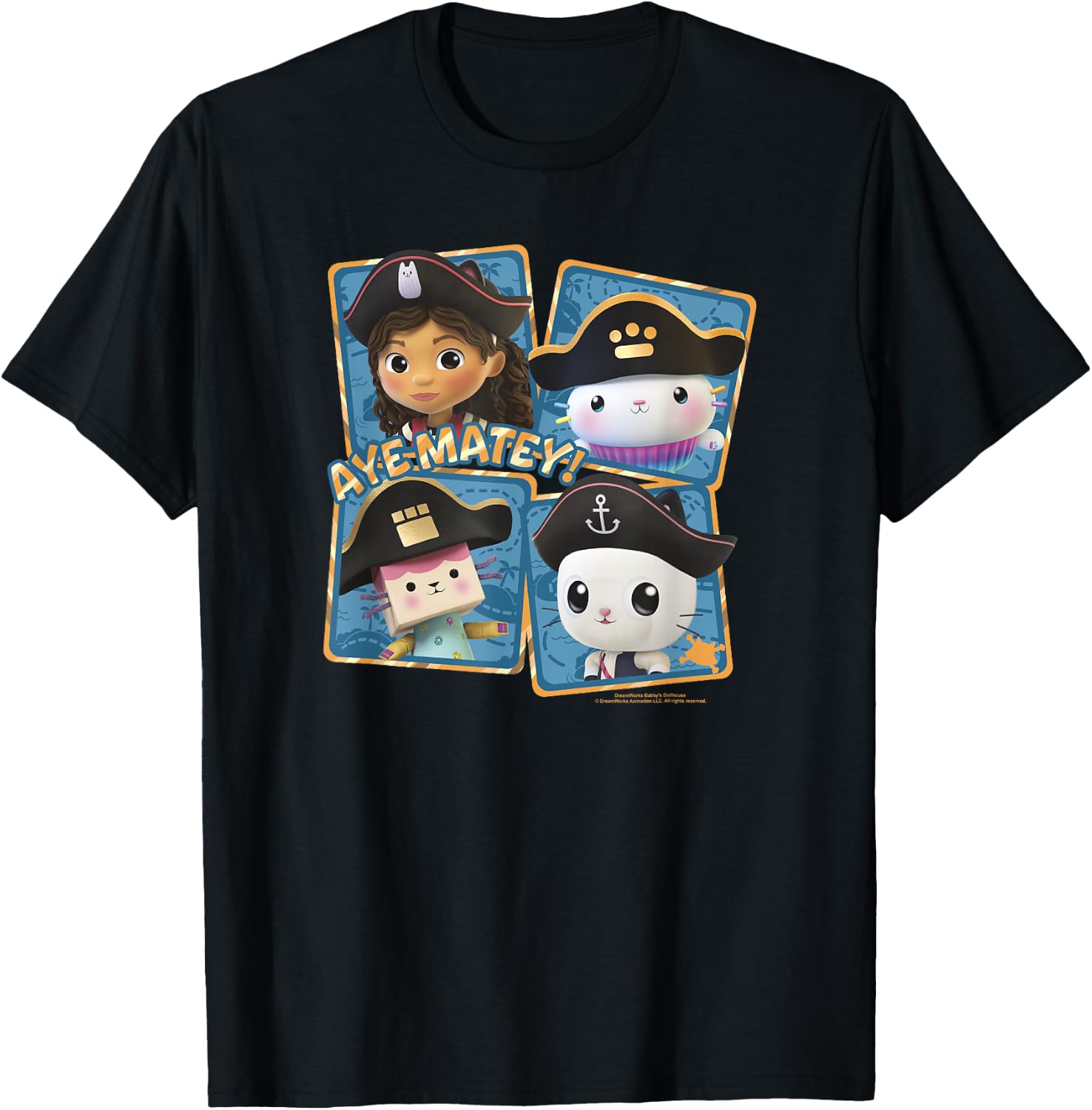 Gabby's Dollhouse Group Shot Pirates Ate Matey! T-Shirt - T-Shirt | Black