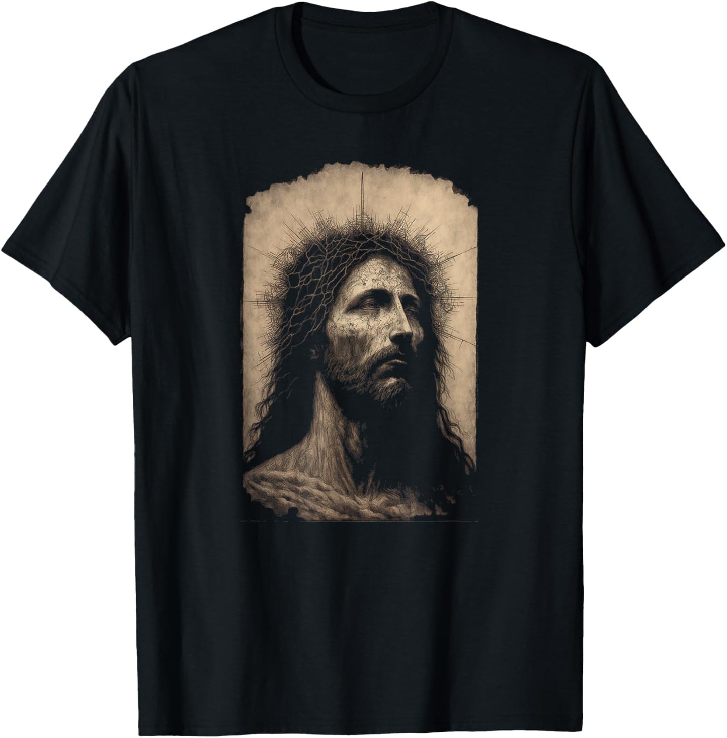 Biblical Christ Catholic Jesus Shroud of Turin Aesthetic T-Shirt - T-Shirt | Black