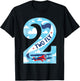 Two Fly 2 Years Old Birthday 2nd Bday Birthday Boy Airplane T-Shirt - T-Shirt | Black