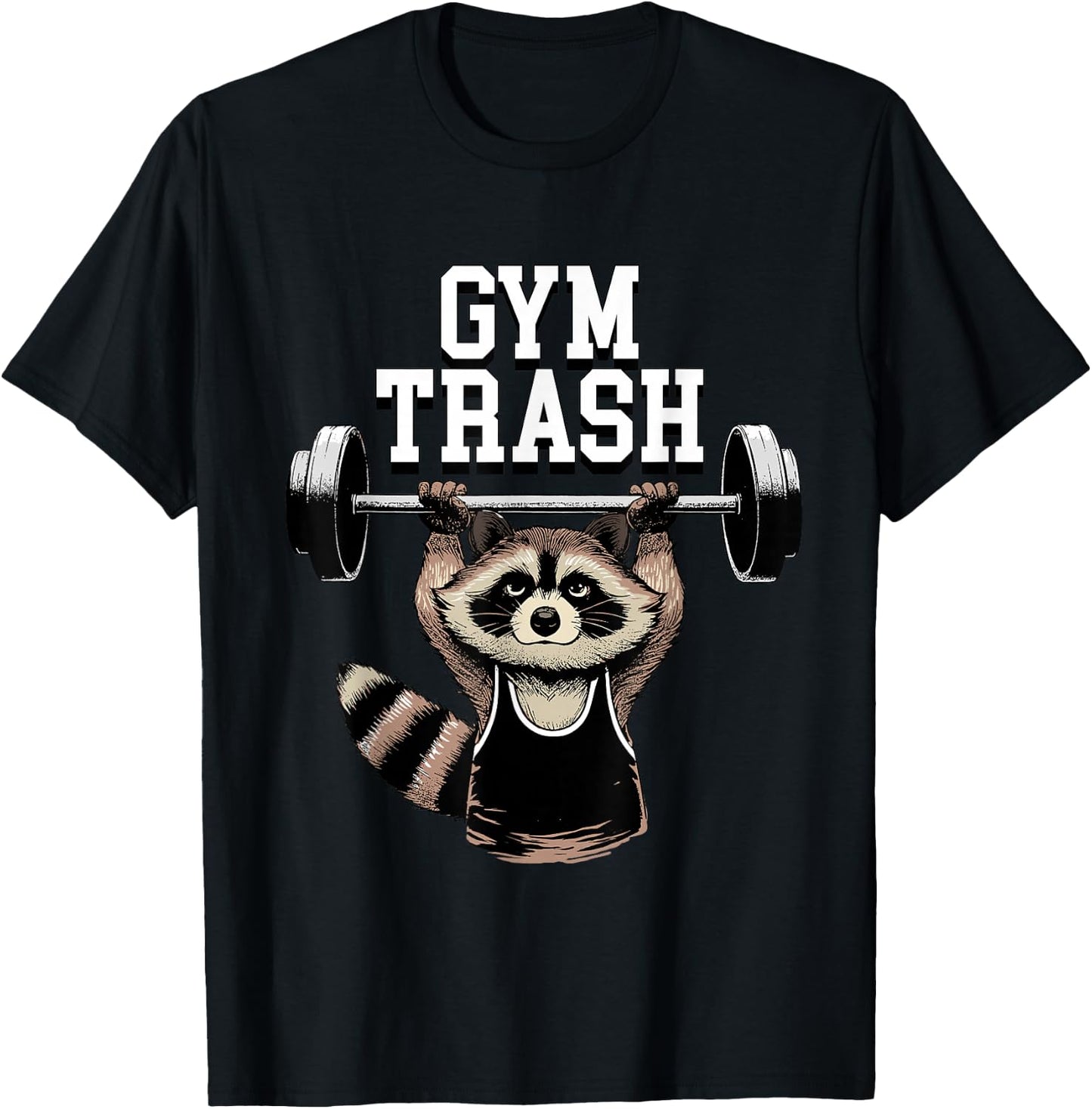 Funny Workout Shirt Raccoon Gym Trash Panda Gym Rats Lifter T-Shirt - T-Shirt | Black