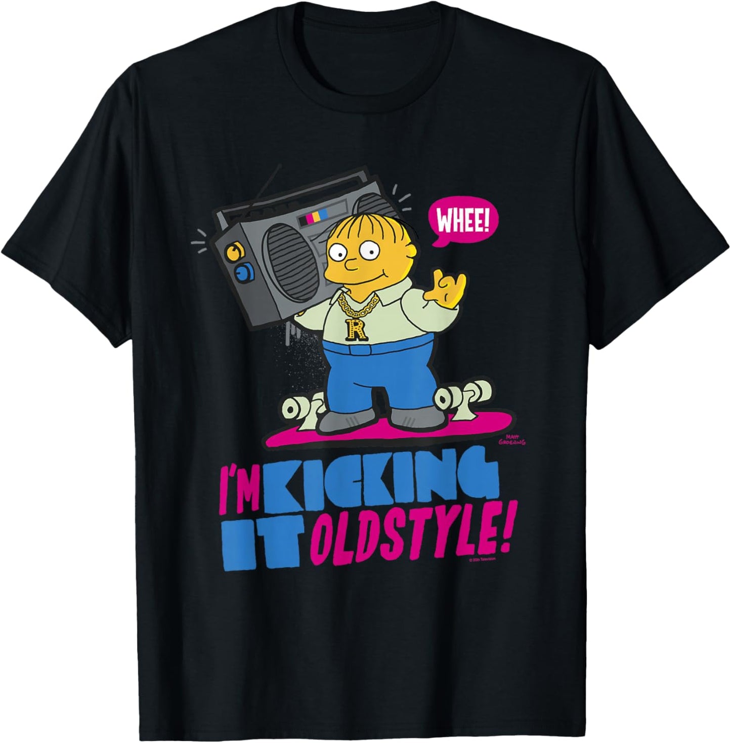 The Simpsons Ralph Wiggum I'm Kicking it Old Style T-Shirt - T-Shirt | Black