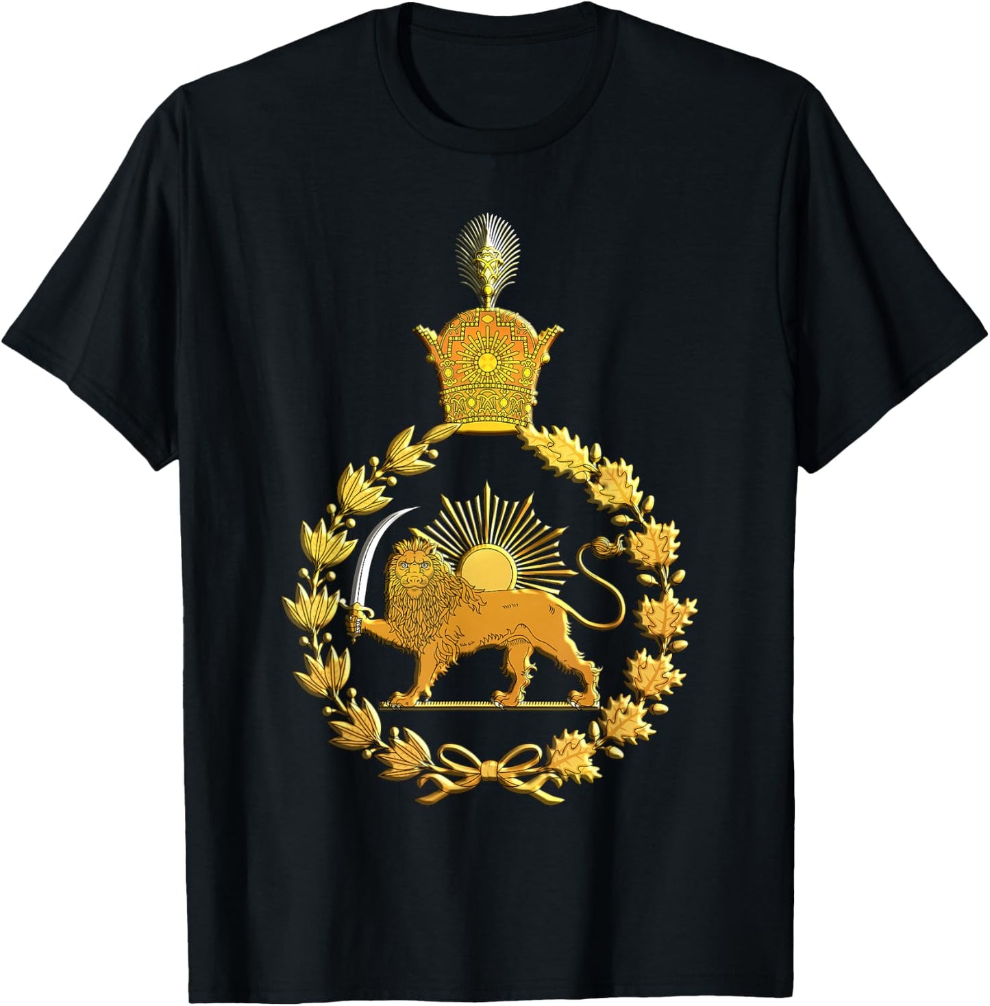 Iran Lion and Sun Pahlavi Dynasty Shir o Khorshid T-Shirt - T-Shirt | Black