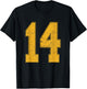 Number 14 Numbered Uniform Sports Team Jersey 14th Birthday T-Shirt - T-Shirt | Black