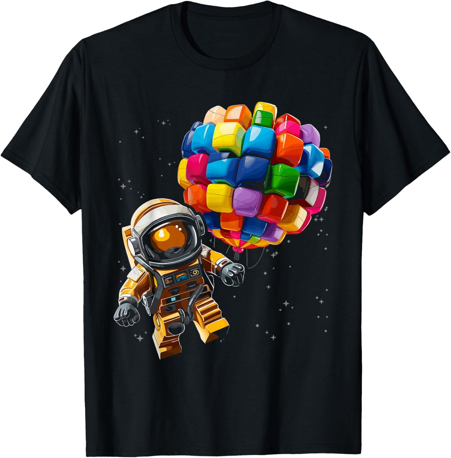Master Builder Bricks Blocks Play Toys Astronaut T-Shirt - T-Shirt | Black