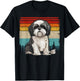 Shih Tzu Dog Vintage Style Distressed Retro Shih Tzu Women Kids T-Shirt - T-Shirt | Black