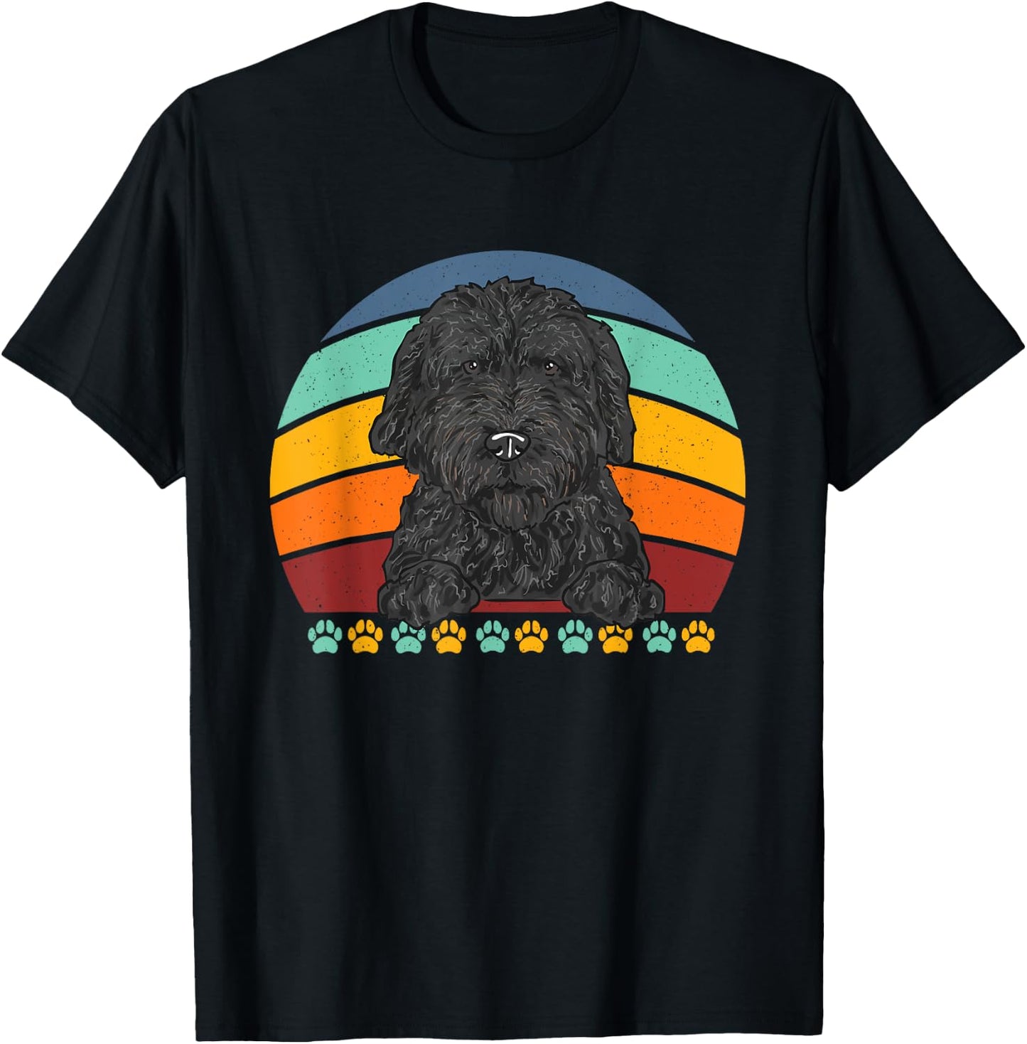 Black Goldendoodle Retro Vintage Dood Doodle Dog T-Shirt - T-Shirt | Black