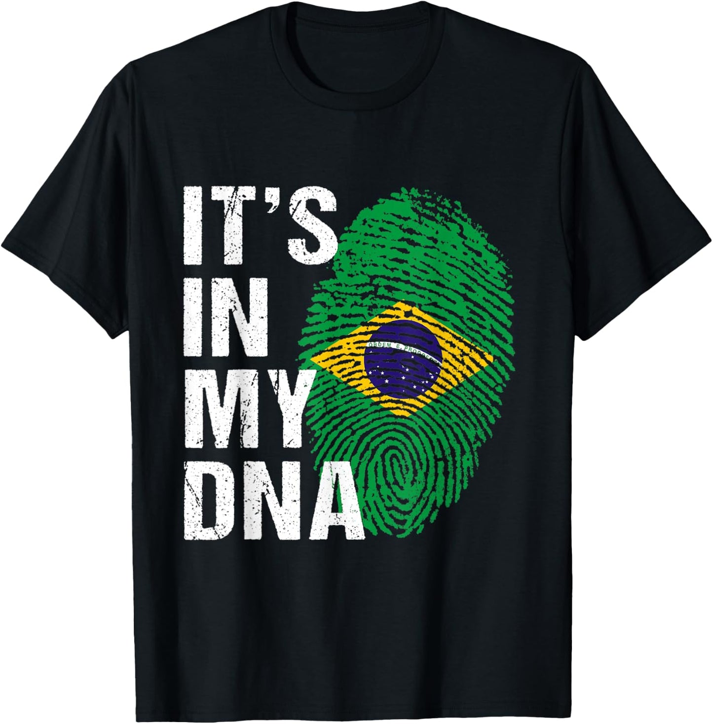 It's in My DNA Brazilian Pride - Brasil Flag men women Kids T-Shirt - T-Shirt | Black