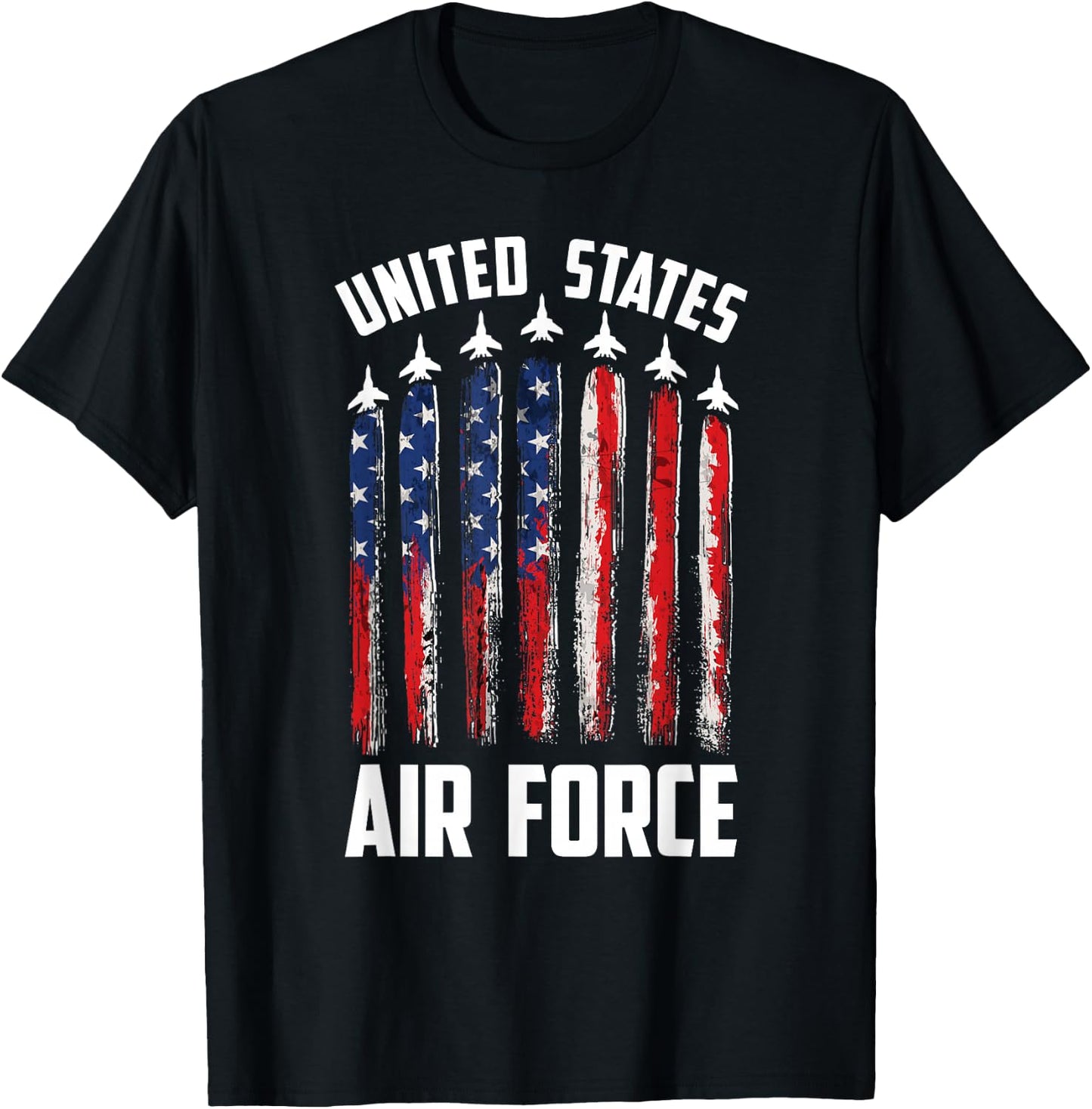 USA Flag Patriotic 4th of July United States Air Force T-Shirt - T-Shirt | Black