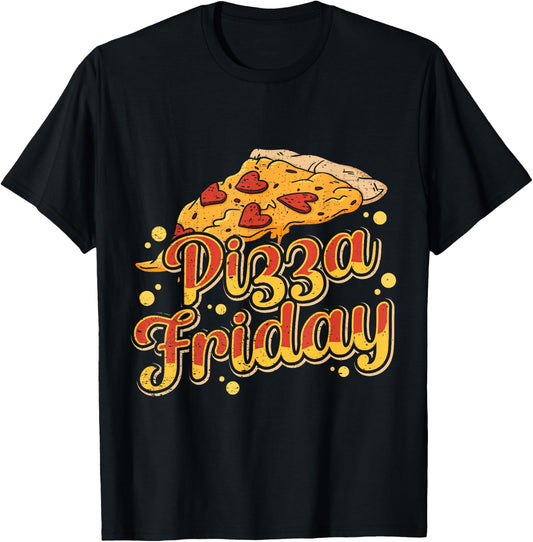 Pizza Friday Funny Food T-Shirt - T-Shirt | Black