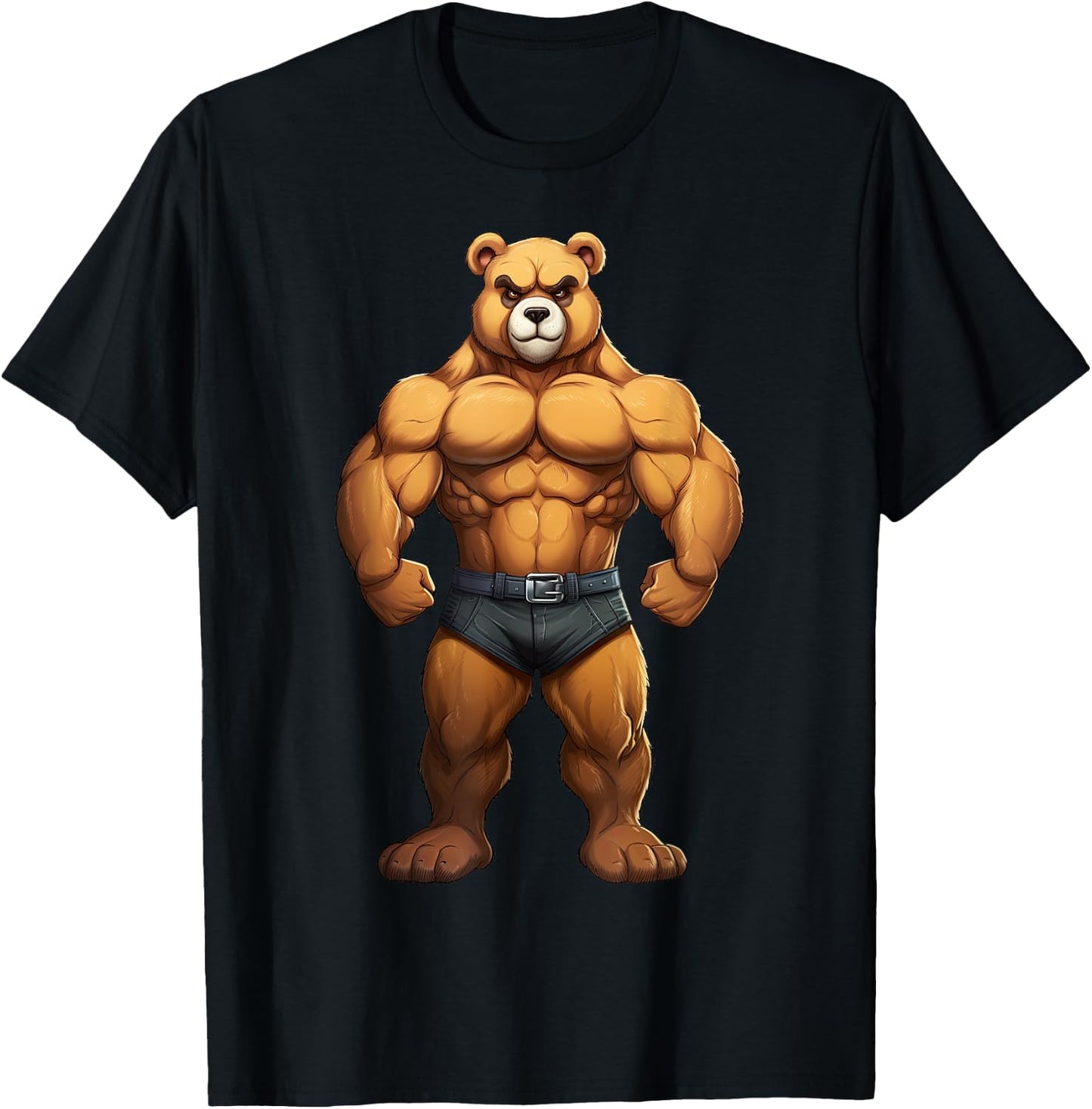 Teddy Bear Bodybuilder Muscular Body Gym Fitness T-Shirt - T-Shirt | Black