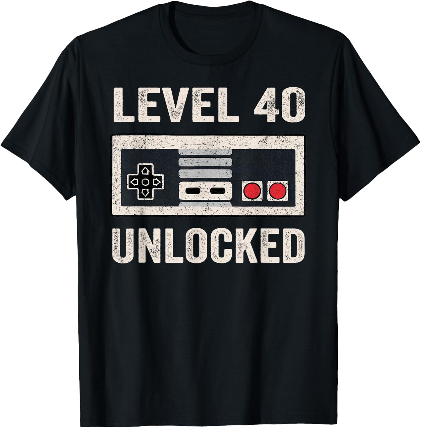 Level 40 Unlocked Video Gamer 40th Birthday Gift T-Shirt - T-Shirt | Black