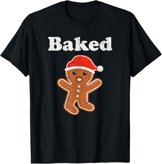 Funny Gingerbread Man Baked Cookie Baking Adult Christmas T-Shirt - T-Shirt | Black