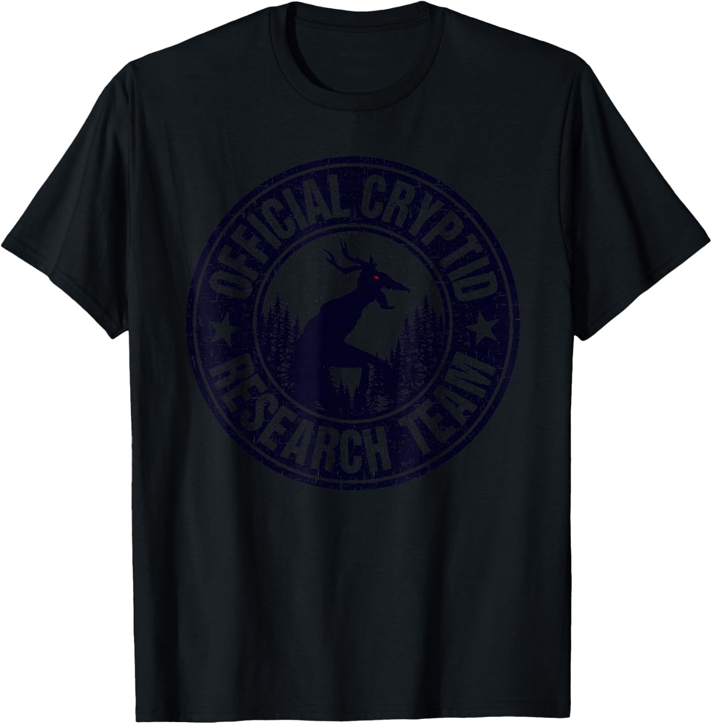 Official Cryptid Research Team Wendigo Retro Cryptozoology T-Shirt - T-Shirt | Black