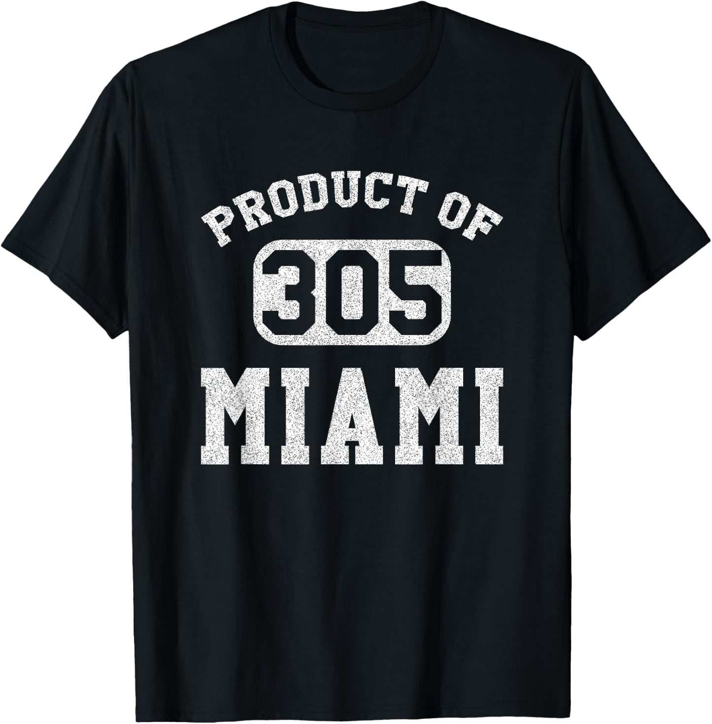 Miami Florida Vintage Retro Area Code T-Shirt - T-Shirt | Black
