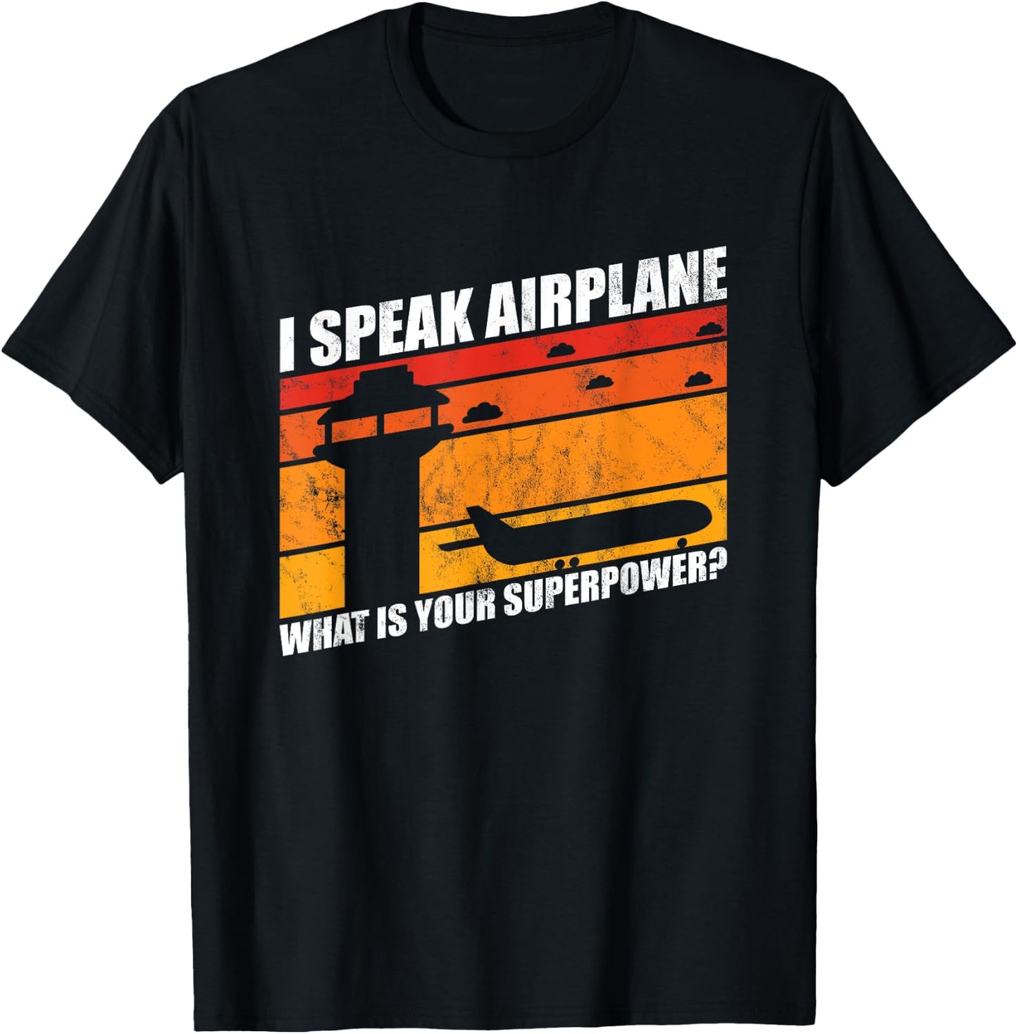 Airplane Air Traffic Controller aircraft control design T-Shirt - T-Shirt | Black