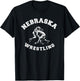 Nebraska Wrestling 80s Distressed Retro Freestyle Wrestlers T-Shirt - T-Shirt | Black