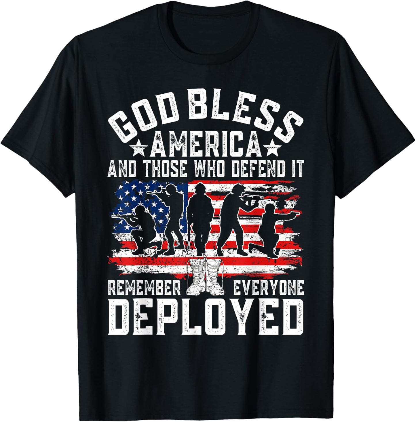 RED Friday Remember Everyone Deployed God Bless R.E.D. T-Shirt - T-Shirt | Black
