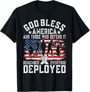 RED Friday Remember Everyone Deployed God Bless R.E.D. T-Shirt - T-Shirt | Black