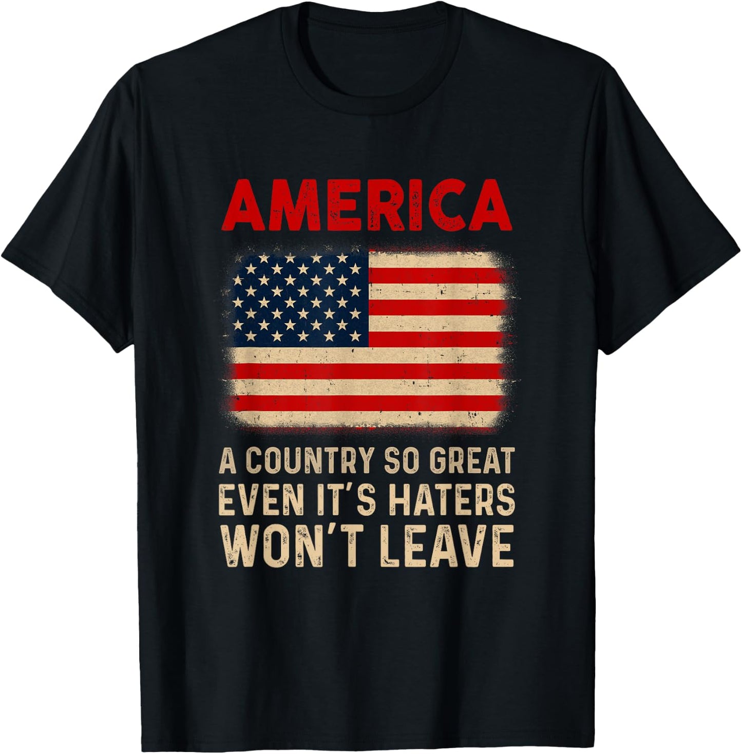 America A Country So Great Usa Us Flag Patriotic 4Th Of July T-Shirt - T-Shirt | Black