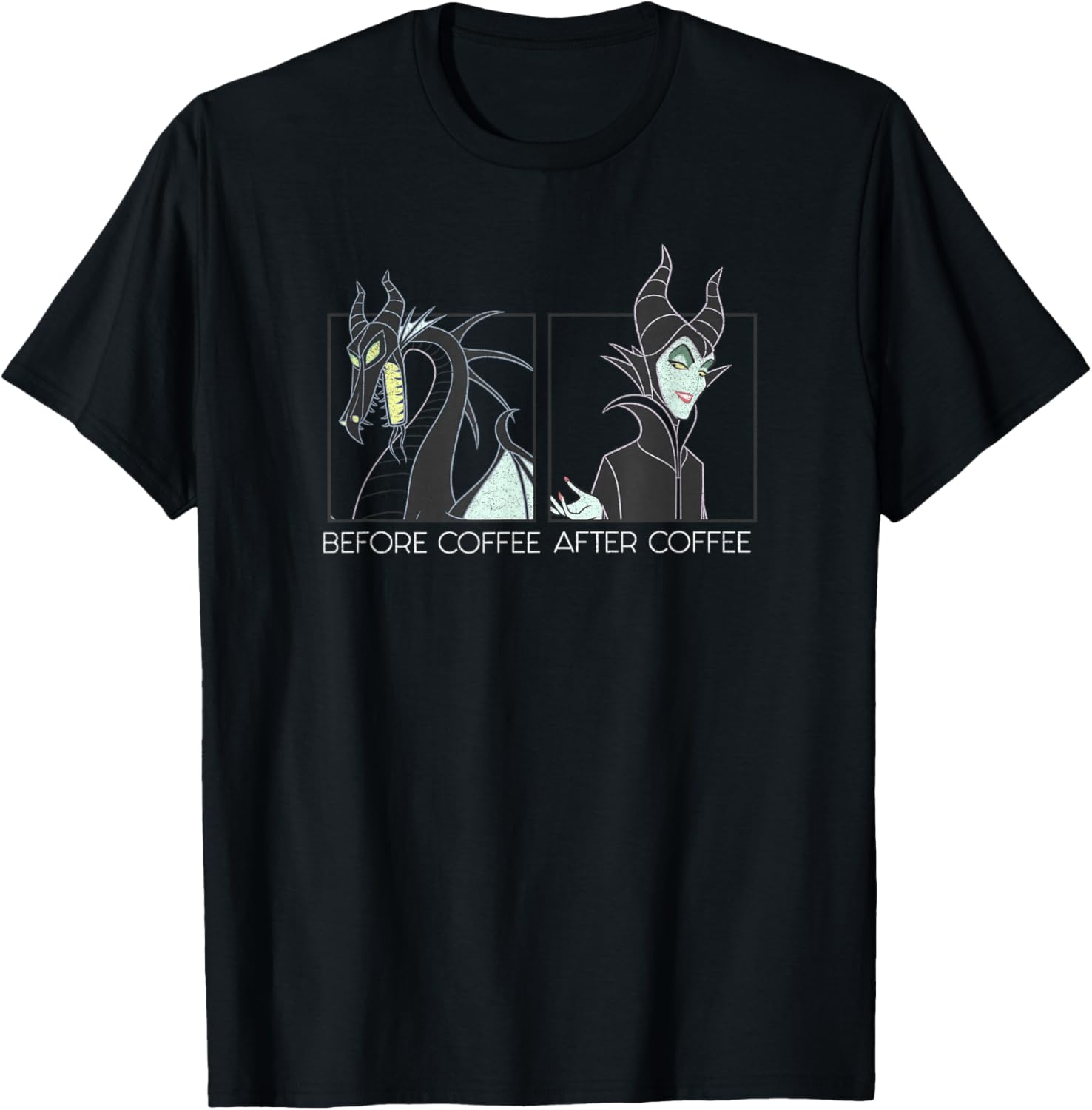 Disney Villains Maleficent Mistress Of Evil Before Coffee T-Shirt - T-Shirt | Black