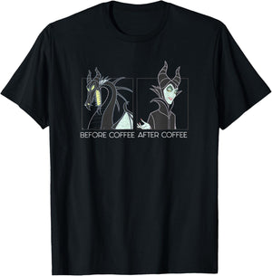 Disney Villains Maleficent Mistress Of Evil Before Coffee T-Shirt - T-Shirt | Black