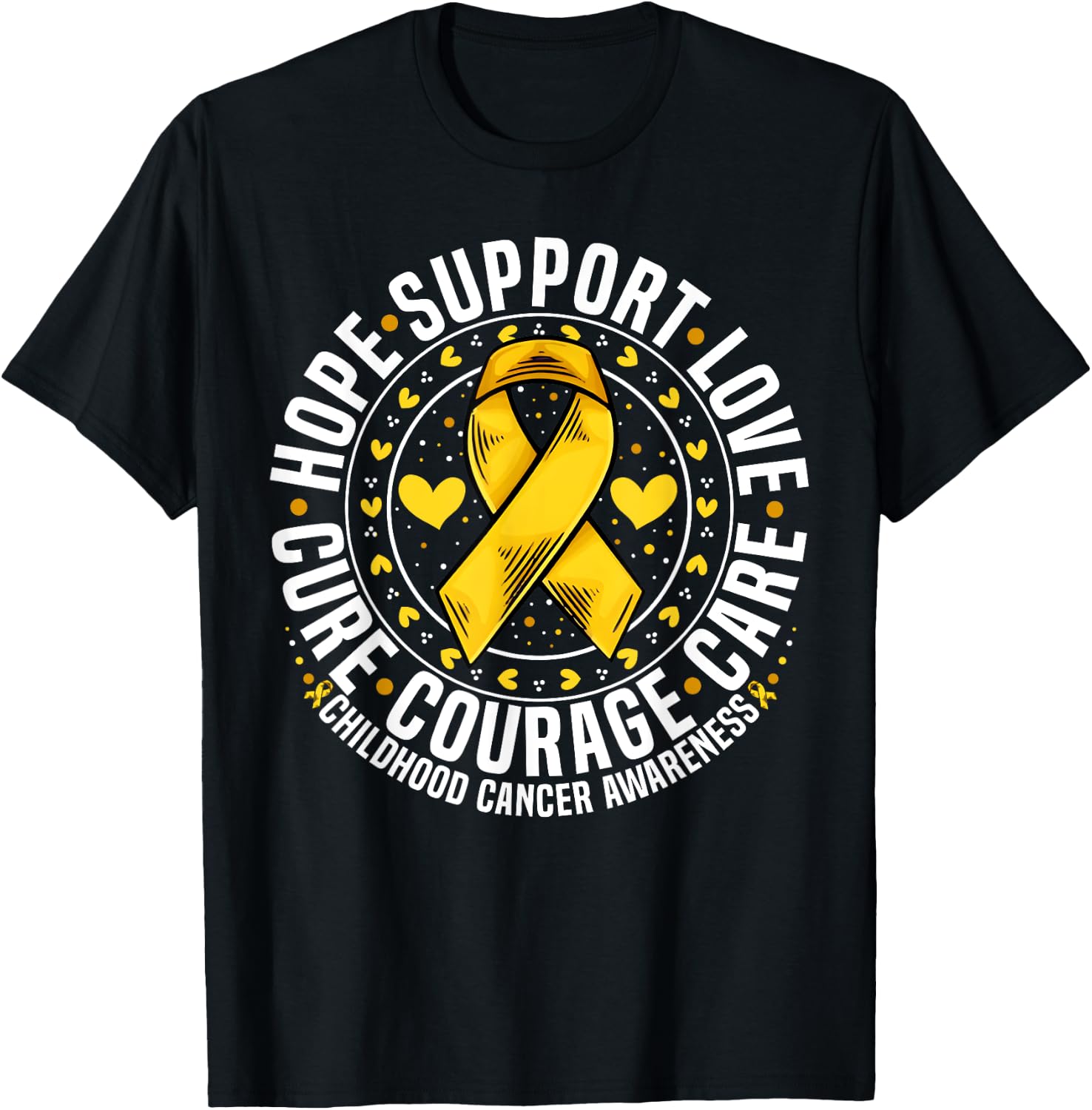 Childhood Cancer Support Family Childhood Cancer Awareness T-Shirt - T-Shirt | Black