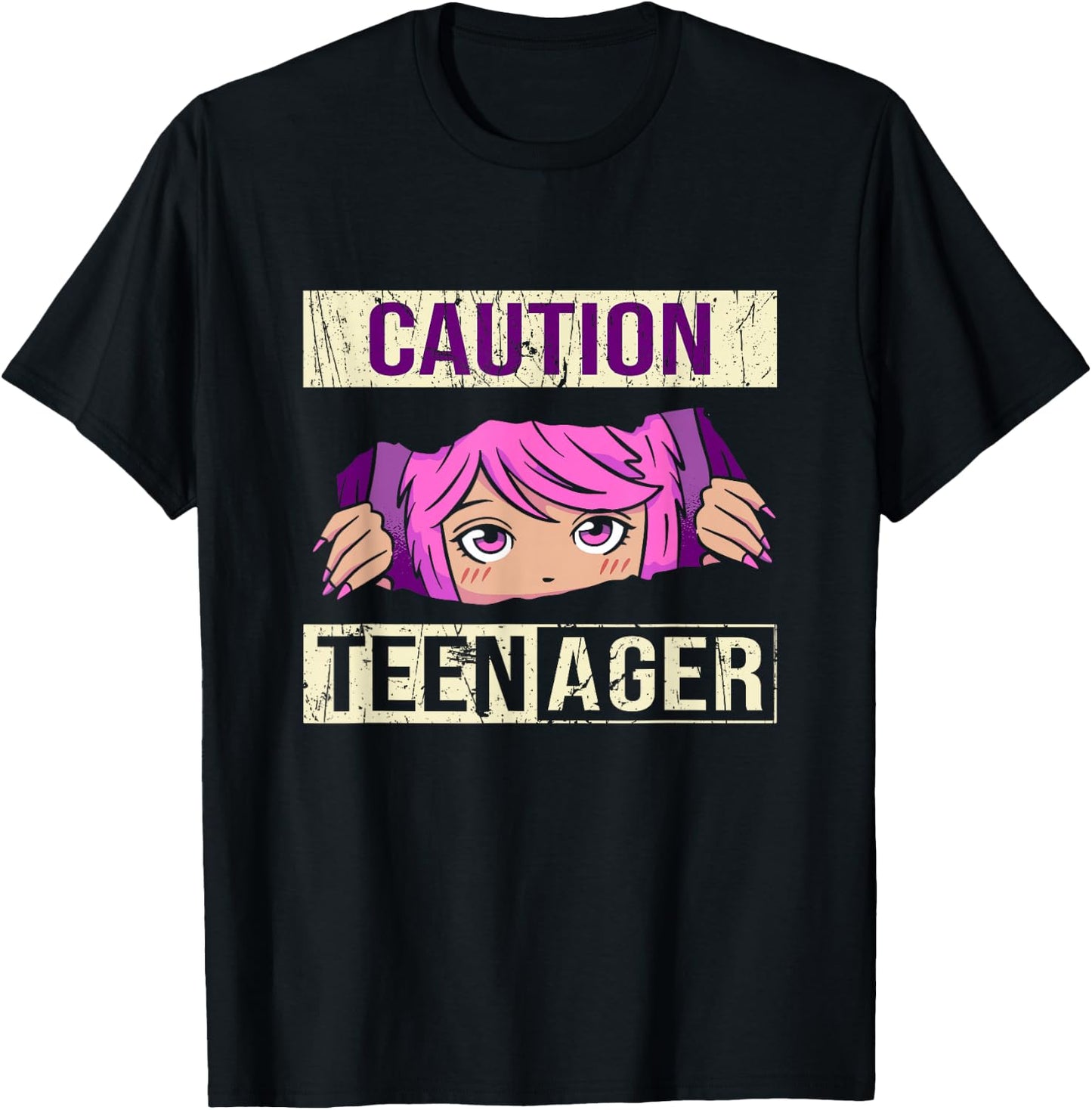 Funny Teenager 13th Birthday cool Girls Teens Anime T-Shirt - T-Shirt | Black