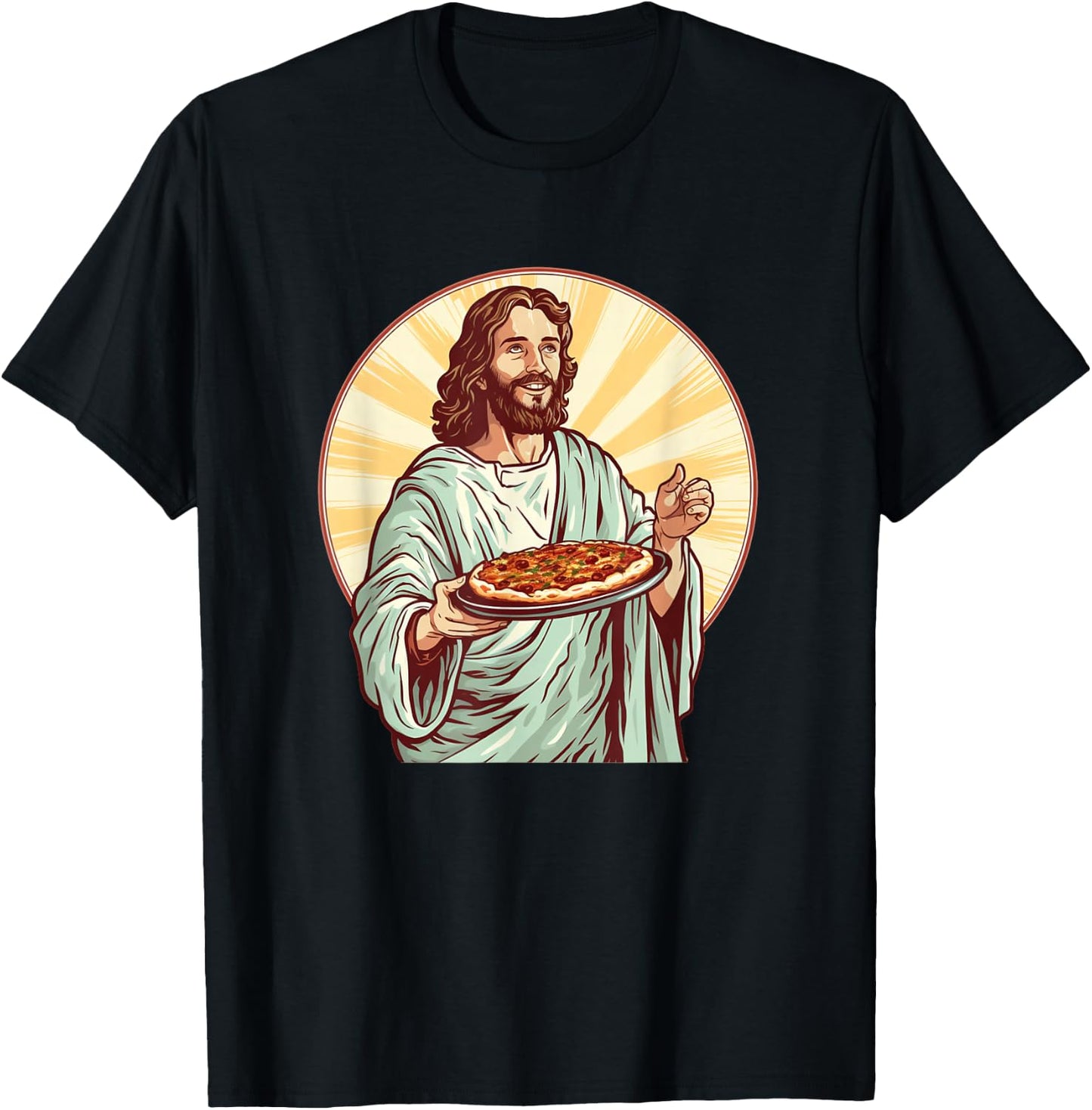 Jesus Pizza for holy Food and Lunch Time Lovers T-Shirt - T-Shirt | Black