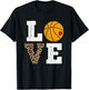 Cute Basketball Love Women Girls Kids T-Shirt - T-Shirt | Black