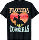 Florida Cowgirls Girl Riding Horse Silhouette Ombre Heart T-Shirt - T-Shirt | Black