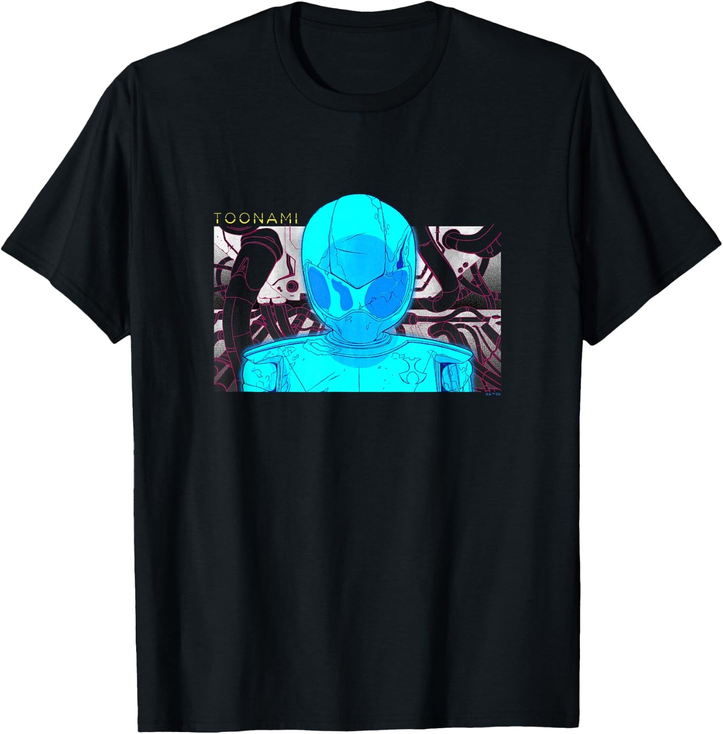 Toonami T.O.M. Blue Schematic Screen Grab T-Shirt - T-Shirt | Black