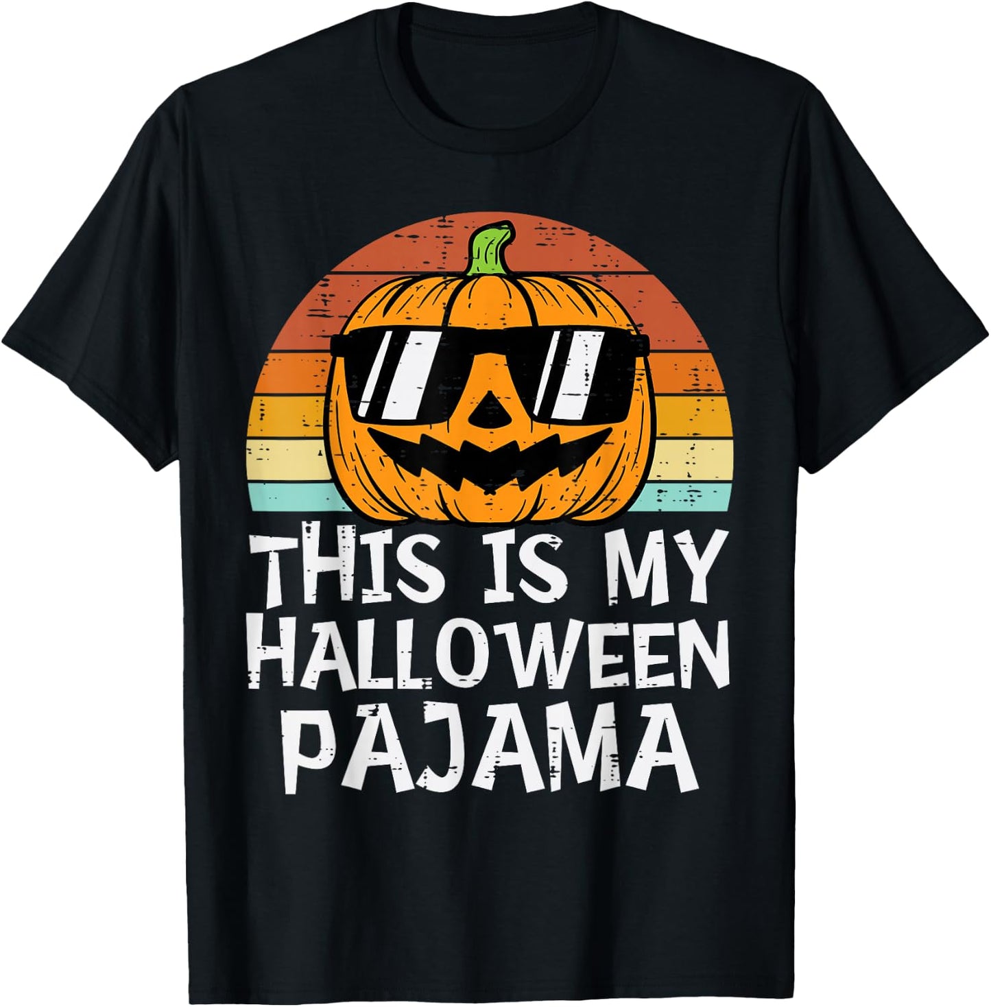 This Is My Halloween Pajama Pumpkin Retro Halloween Costume T-Shirt - T-Shirt | Black