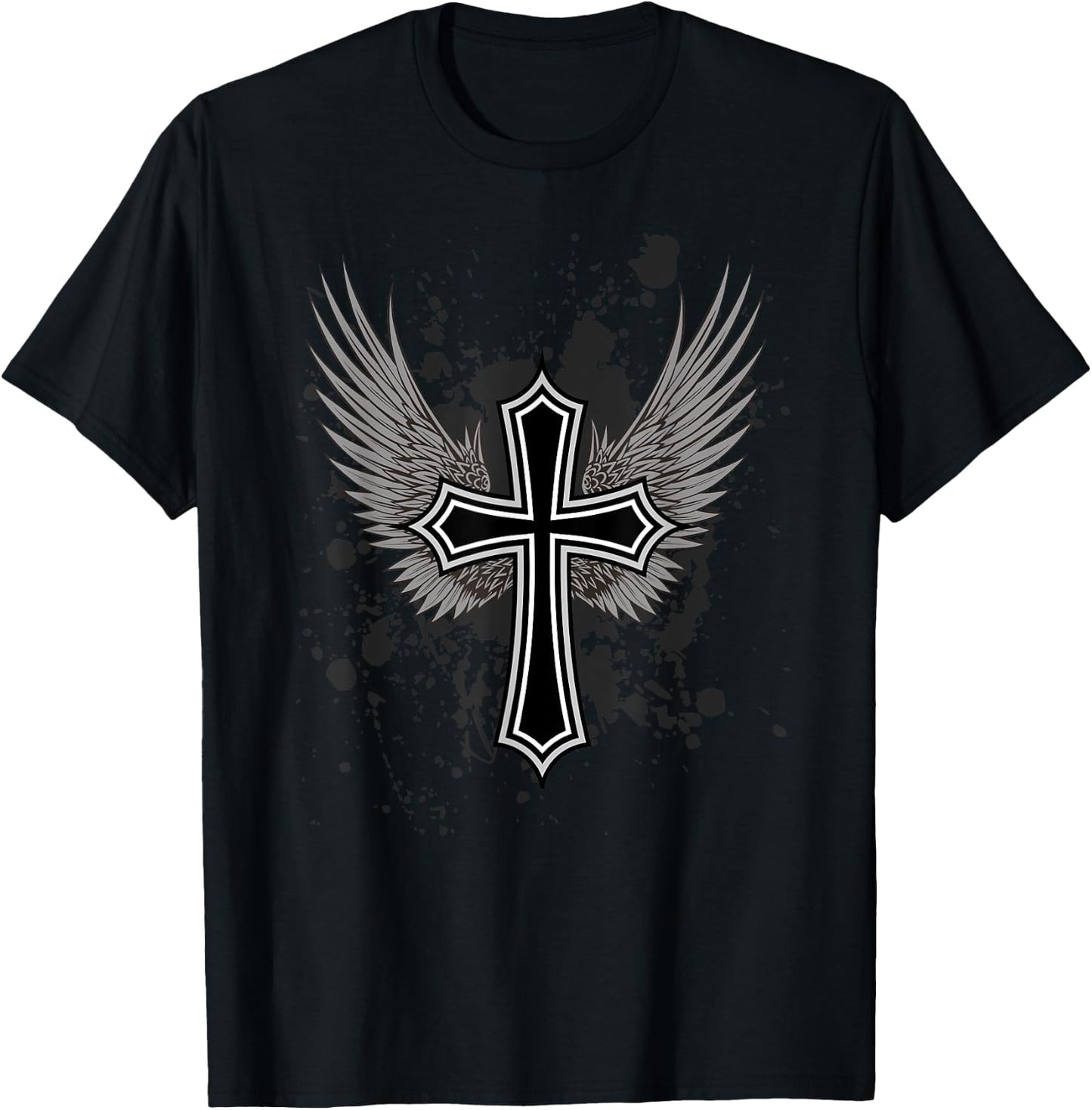 Y2K Aesthetic Cross 90's 2000's Biker Grunge Punk Rock Emo T-Shirt - T-Shirt | Black