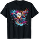 Colorful Splash Art Barn Owl Owls Lover T-Shirt - T-Shirt | Black