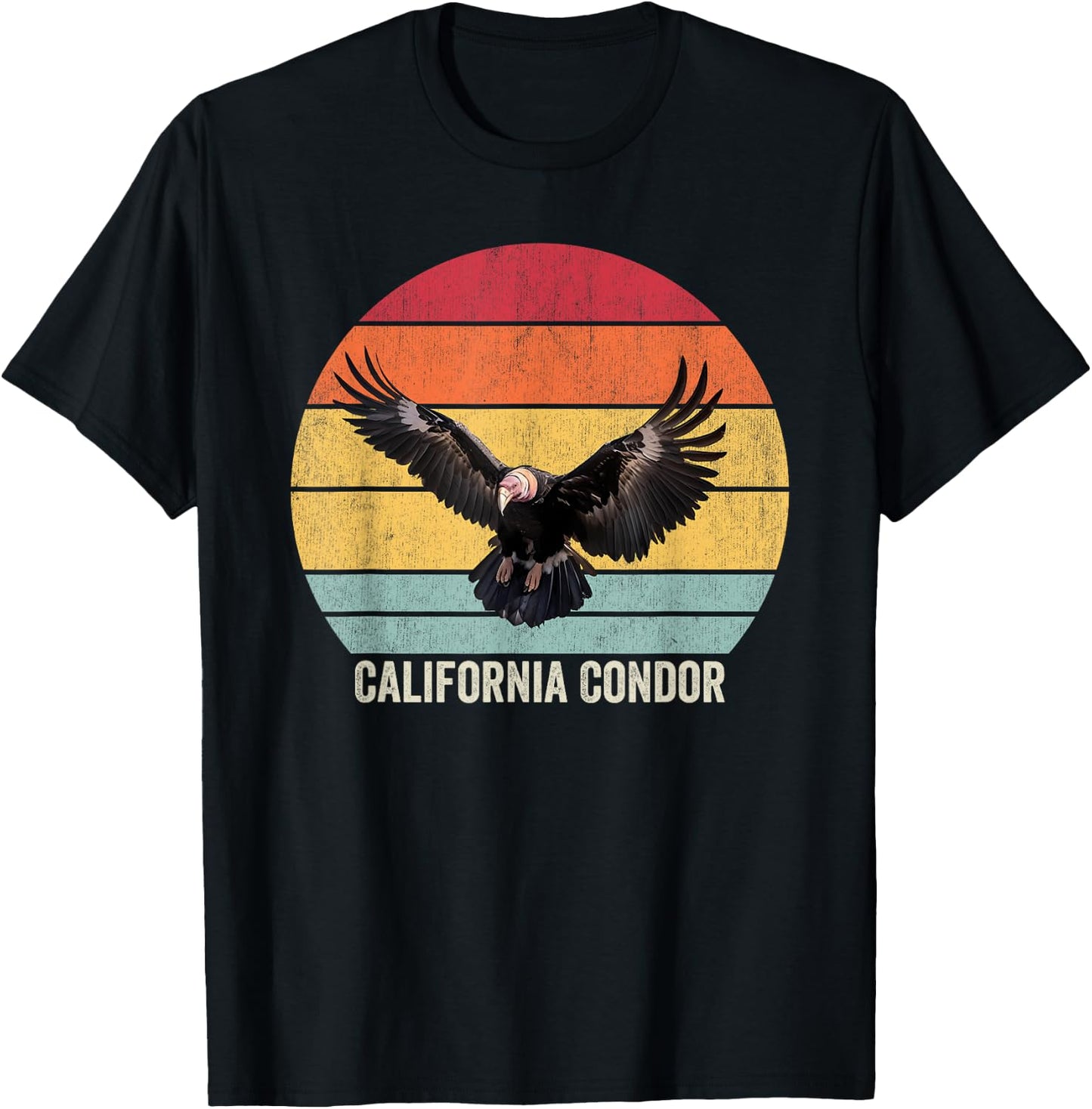 California Condor Vintage , Black, Small, -Kids T-Shirt - T-Shirt | Black