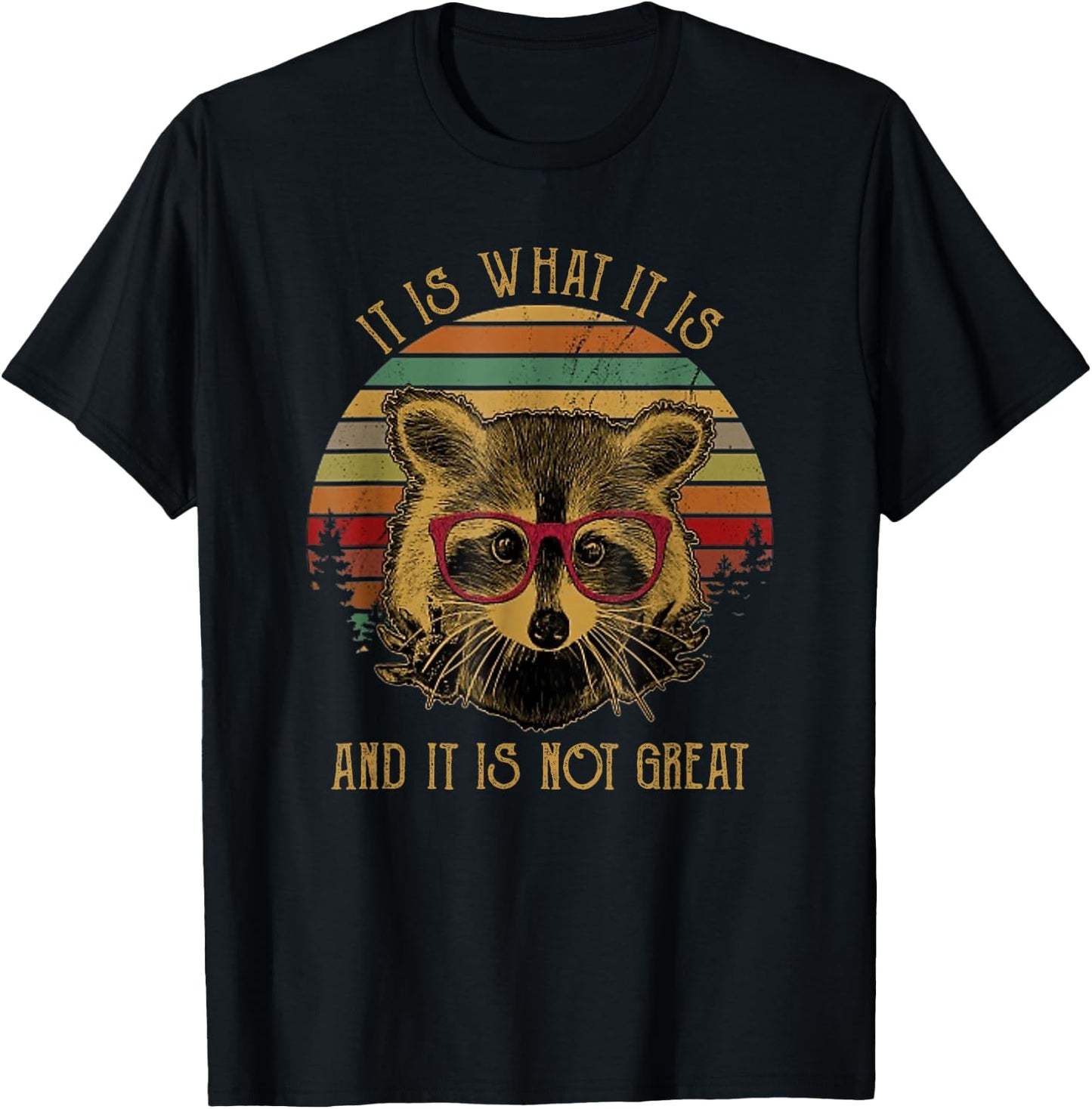 Racoon Trash Panda -Kids Black Cartoon T-Shirt - T-Shirt | Black