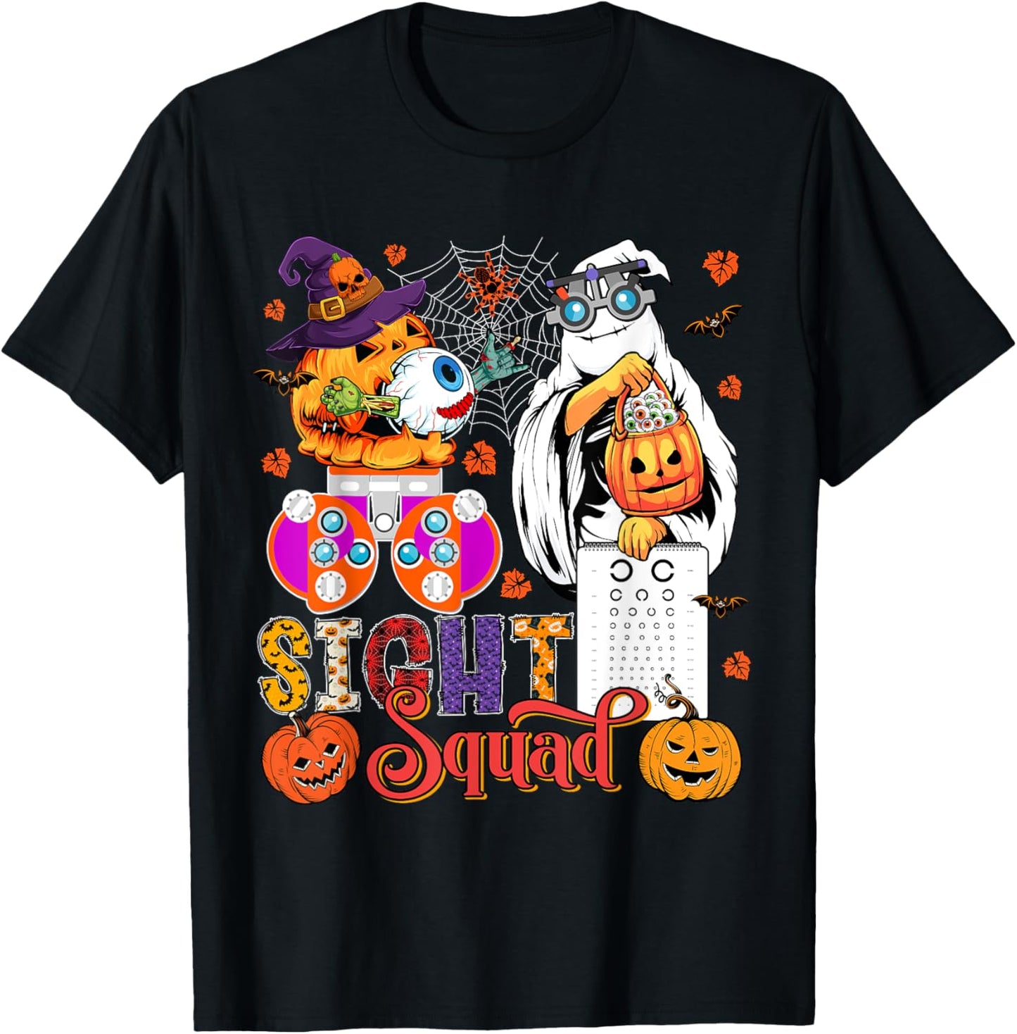 Sight Squad Halloween Optician Boo Horror Pumpkins Lover T-Shirt - T-Shirt | Black