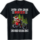 Santa Riding Funny Christmas Santa Motorcycle Biker T-Shirt - T-Shirt | Black