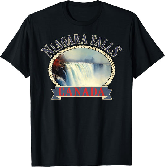 Niagara Falls Canada USA Nature river T-Shirt - T-Shirt | Black