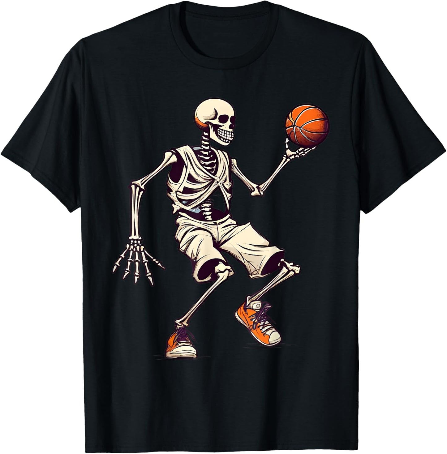 Cool Basketball Skeleton Basketball Lover Player Boys Girl T-Shirt - T-Shirt | Black